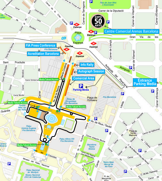 mapa rallyracc barcelona montjuic